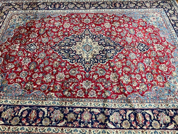 9' x 12'6" Turkish Oriental Rug - Full Pile - Hand Made - 100% Wool