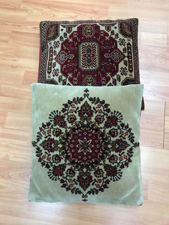 Two Turkish Pillows - Square - 17" x 17" - Two Sided - 4 Designs