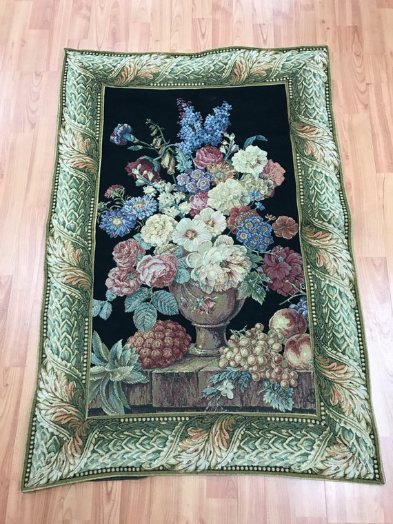 2'7" x 3'10" French Tapestry - Floral Design