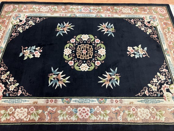 5'6" x 8' Chinese Aubusson Oriental Rug - Full Pile - Hand Made - 100% Wool