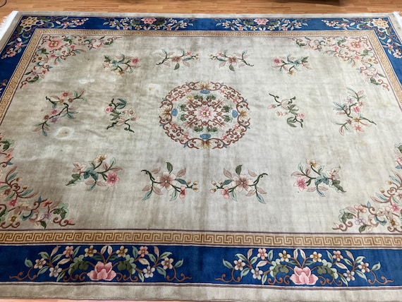 8' x 11'4" Chinese Aubusson Oriental Rug - Full Pile - Hand Made - 100% Wool