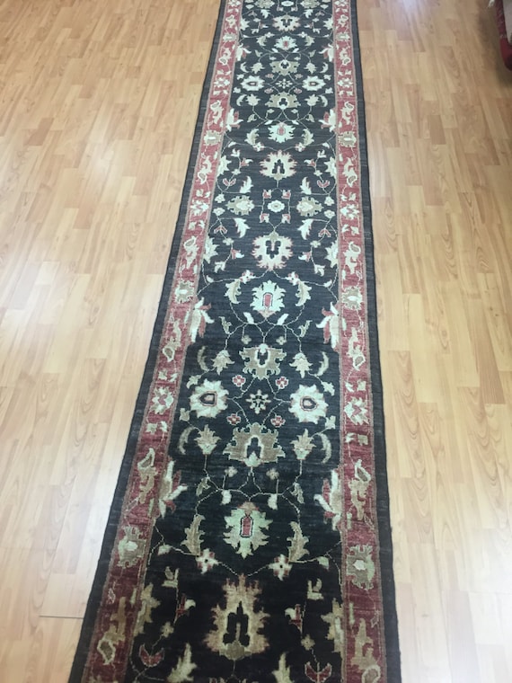 2'4" x 16'6" Pakistani Peshawar Floor Runner Oriental Rug - Agra Design - Hand Made - Vegetable Dye - 100% Wool