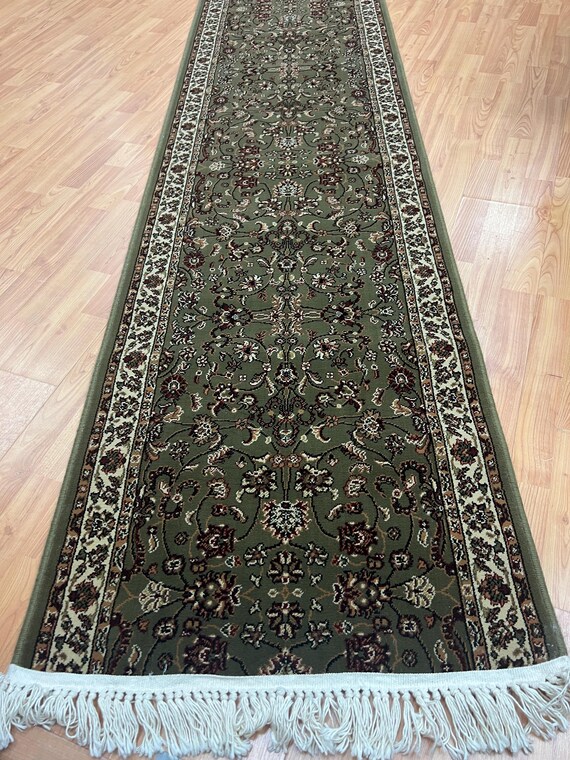 2'3" x 15'8" New Turkish Floor Runner Oriental Rug - Floral - Light Green