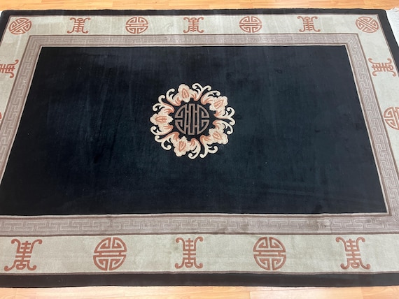 6' x 9'1" Chinese Art Deco Oriental Rug - Hand Made - Full Pile - 100% Wool