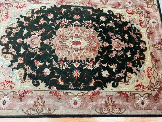 3'3" x 4'9" Floral Turkish Oriental Rug - Full Pile - Hand Made - Wool & Silk