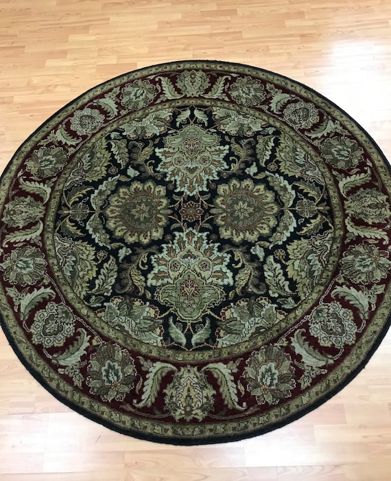 6'1" x 6'1" Round Indian Agra Oriental Rug - Hand Made - 100% Wool