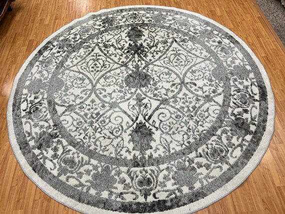 8' x 8' Round Unique Loom Turkish Oriental Rug - Vista Collection - Modern