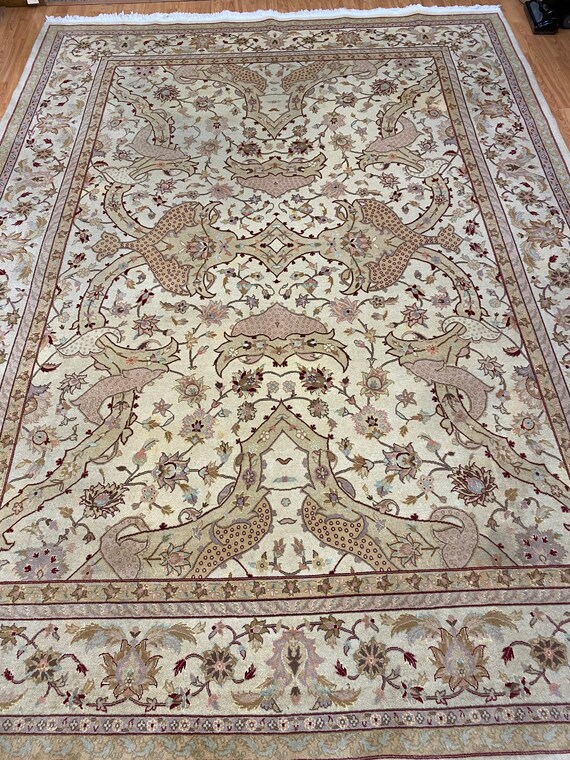 8'5" x 11'5" Sino Chinese Tabriz Design Oriental Rug - Hand Made - Wool & Silk