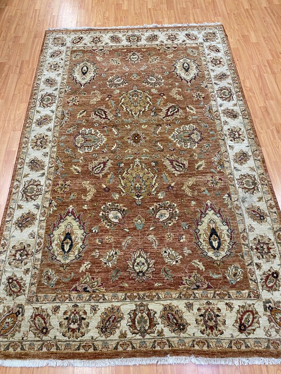 5'5" x 8'7" Indian Agra Oriental Rug - Full Pile - Hand Made - 100% Wool