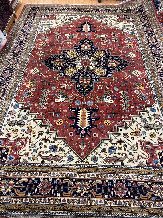 9'9" x 14' Romanian Serapi Oriental Rug - Full Pile - Hand Made - 100% Wool