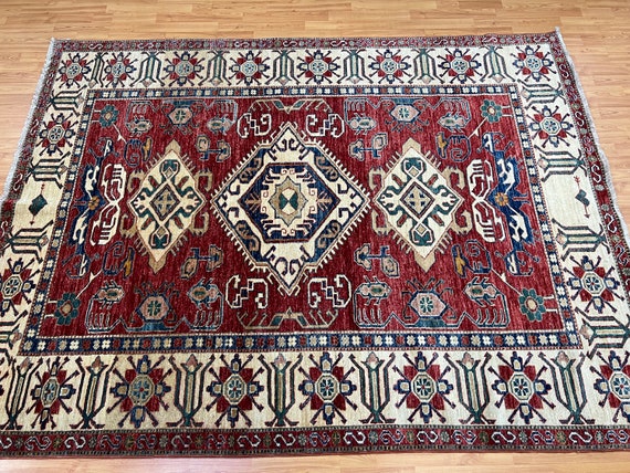 5'10" x 7'9" New Pakistani Kazak Oriental Rug - Hand Made - 100% Wool