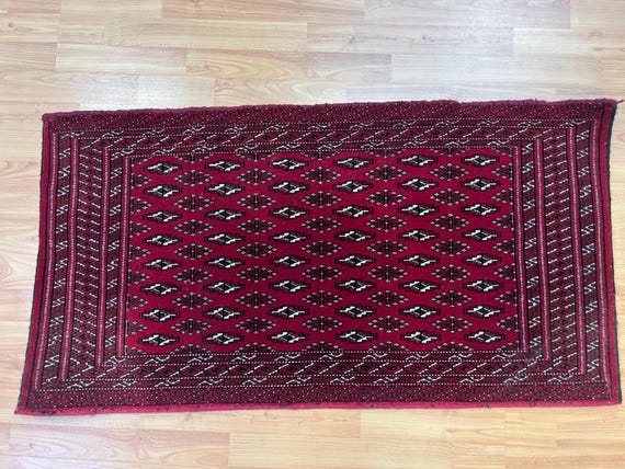 2' x 3'8" Turkeman Oriental Rug - Hand Made - 100% Wool