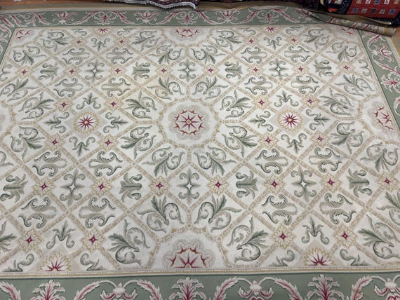 10' x 13'5" Chinese Aubusson Oriental Rug - Flat Weave - Hand Made - 100% Wool