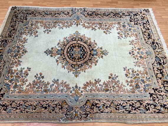 5'9" x 8' Indian Kirman Design Oriental Rug - 1950s - Hand Made - 100% Wool