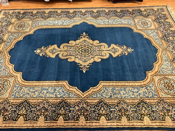 8' x 11'9" Indian Oriental Rug - 1970s - Hand Made - 100% Wool