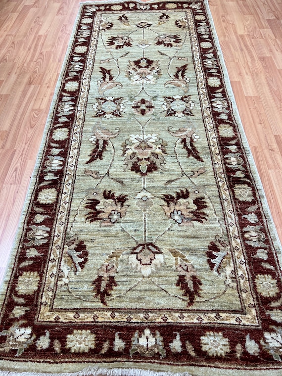 2'8" x 6'6" New Pakistani Peshawar Floor Runner Oriental Rug - Hand Made - Vegetable Dye - 100% Wool