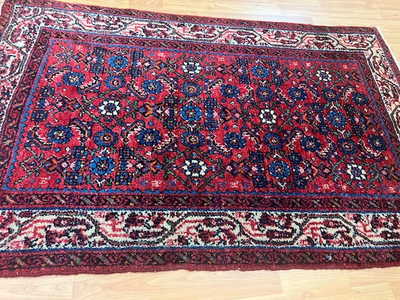 2'6" x 4'2" Antique Turkish Oriental Rug - 1950s - Hand Made - 100% Wool