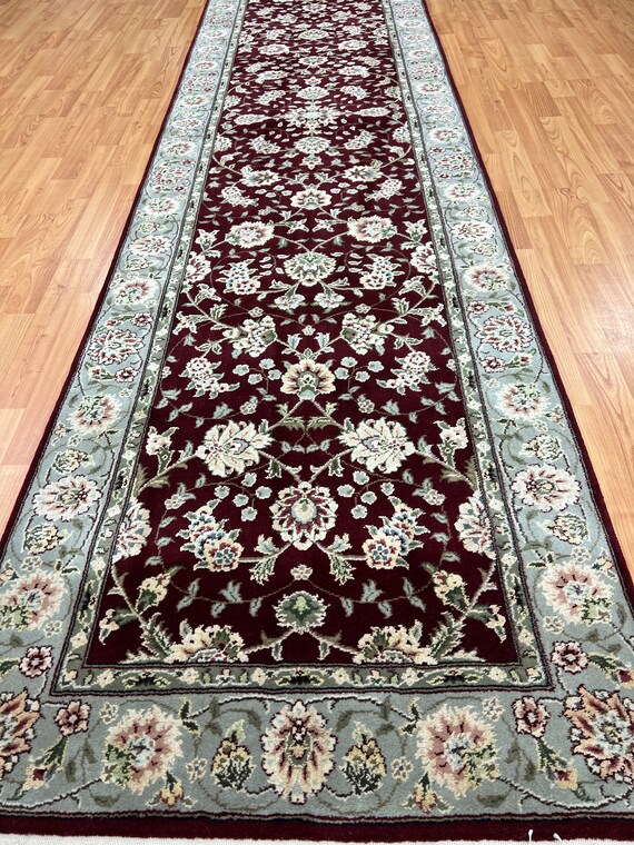 2'7" x 12' Sino Chinese Oriental Rug Floor Runner - Hand Made - Wool and Silk