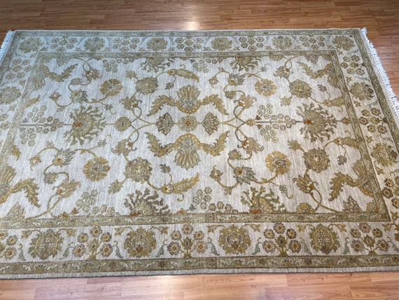 6' x 9' Indian Jaipur Agra Design Oriental Rug - Hand Made - 100% Wool