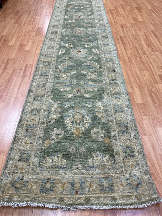 2'5" x 11'4" New Pakistani Peshawar Floor Runner Oriental Rug - Hand Made - Vegetable Dye - 100% Wool