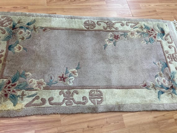 2' x 4' Chinese Aubusson Runner Oriental Rug - 100% Wool - Hand Made
