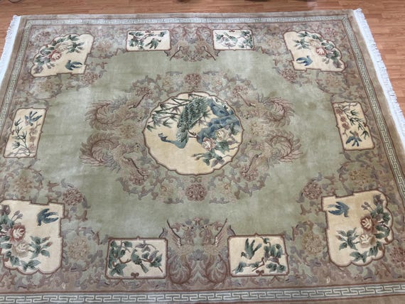 8' x 10' Chinese Art Deco Oriental Rug - Full Pile - Hand Made - 100% Wool