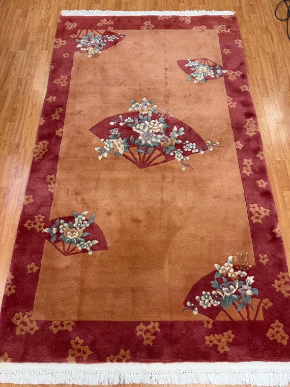 6' x 9' Chinese Art Deco Oriental Rug - Hand Made - Full Pile - 100% Wool