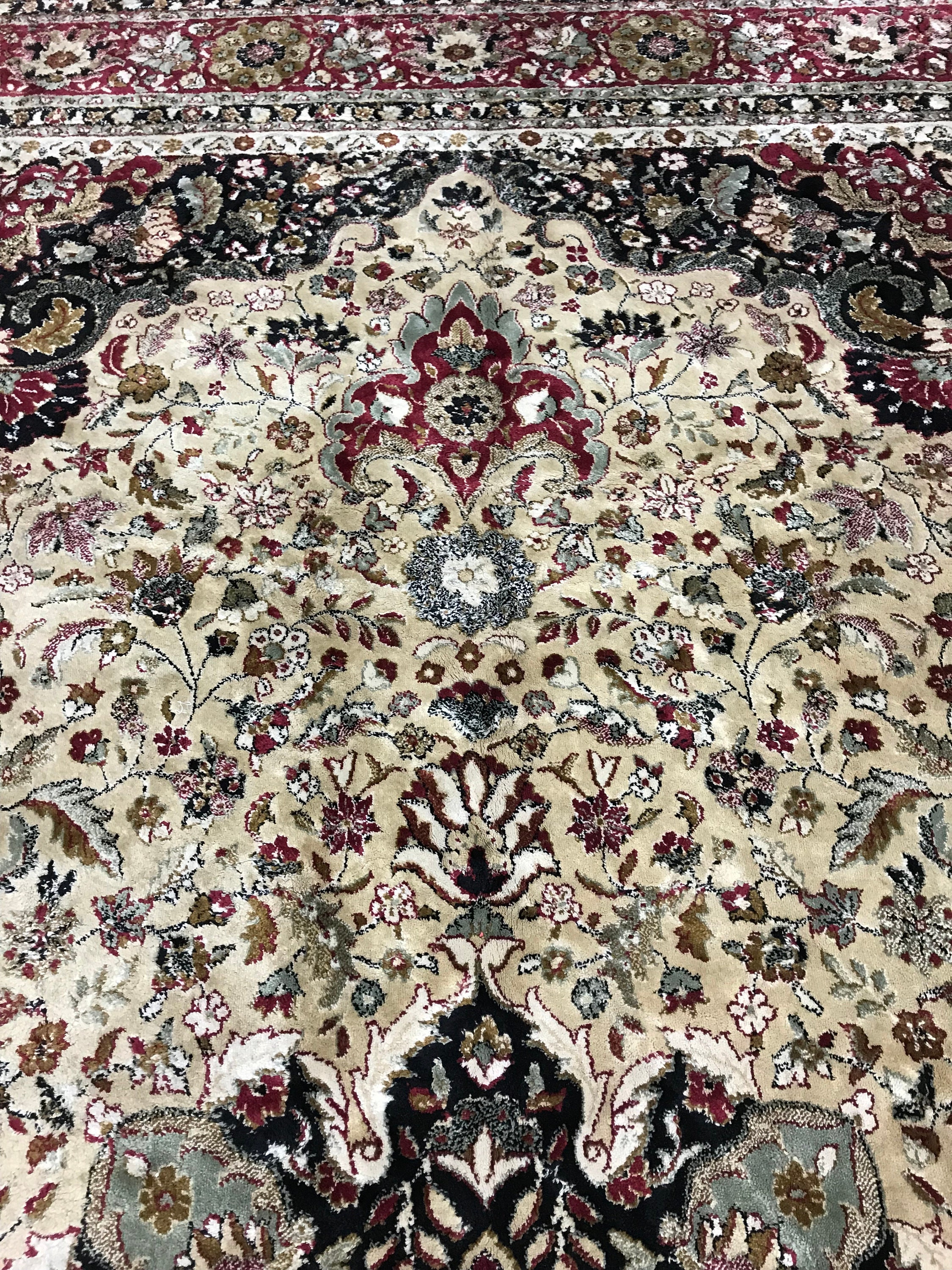 8' x 11' Belgian Tabriz Design Oriental Rug Full Pile 100 Wool