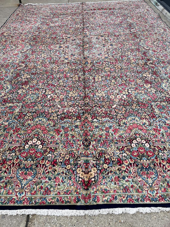 12'9" x 19'2" New Indian Floral Oriental Rug - Hand Made - 100% Wool