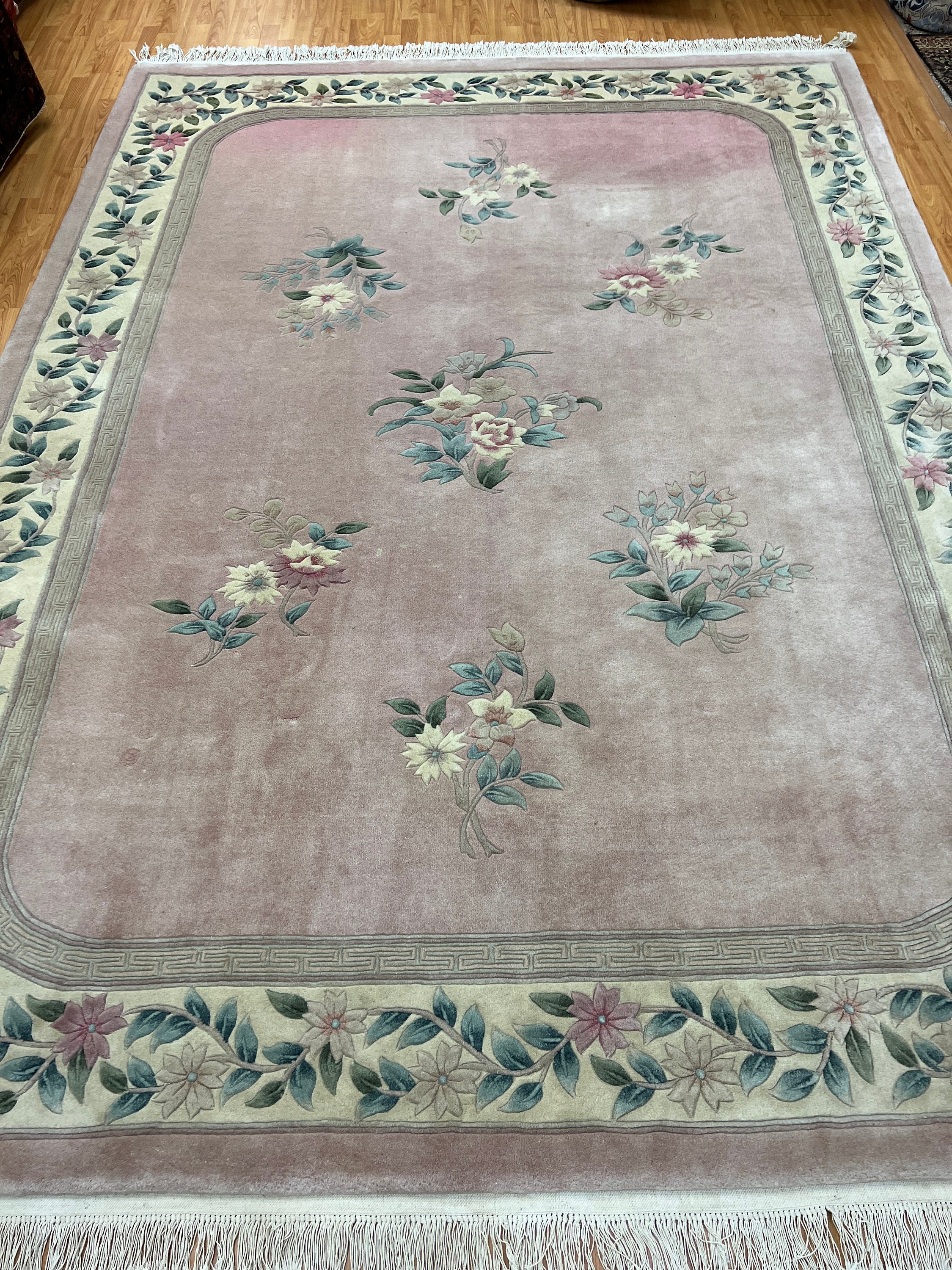 8'1 x 11' Chinese Art Deco Oriental Rug Full Pile Hand Made 100 Wool