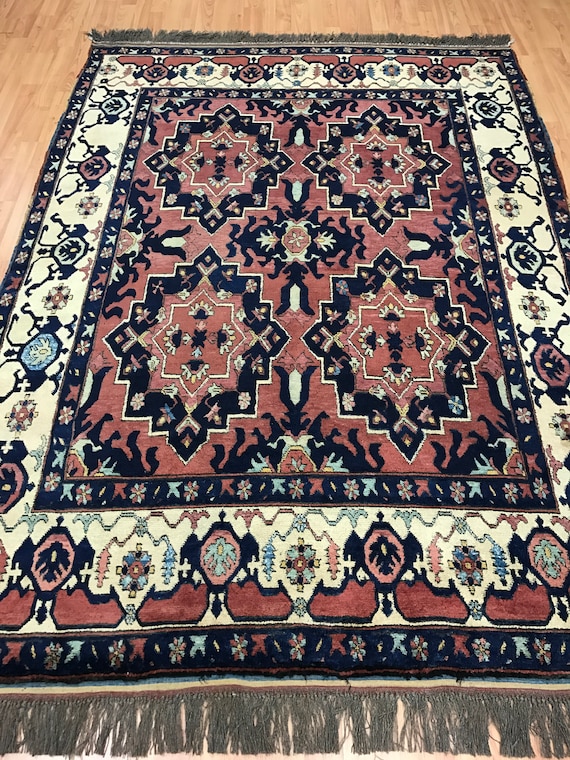 5'1" x 7'1" Afghan Karghai Oriental Rug - Vegetable Dye - Hand Made - 100% Wool