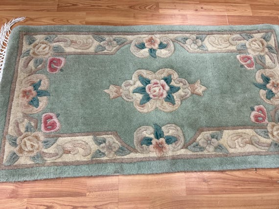 1'10" x 3'8" New Chinese Aubusson Runner Oriental Rug - 100% Wool - Hand Made