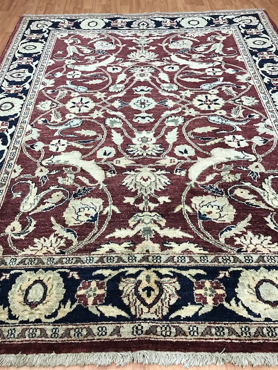 5' x 6'4" Pakistani Peshawar Oriental Rug - Hand Made - 100% Wool - Veg Dye