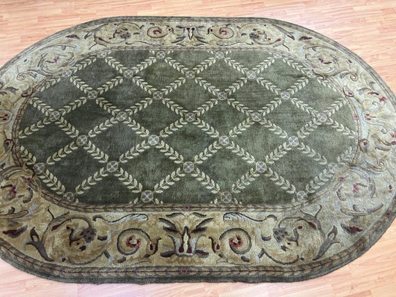 6' x 8'9" New Nepal Tofangiyan Collection Oval Oriental Rug - Hand Made - 100% Wool