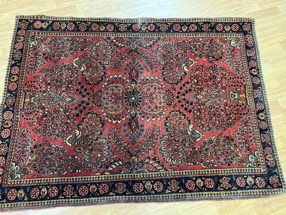 3'5" x 4'8" Antique Turkish Oriental Rug - 1920s - Hand Made - 100% Wool