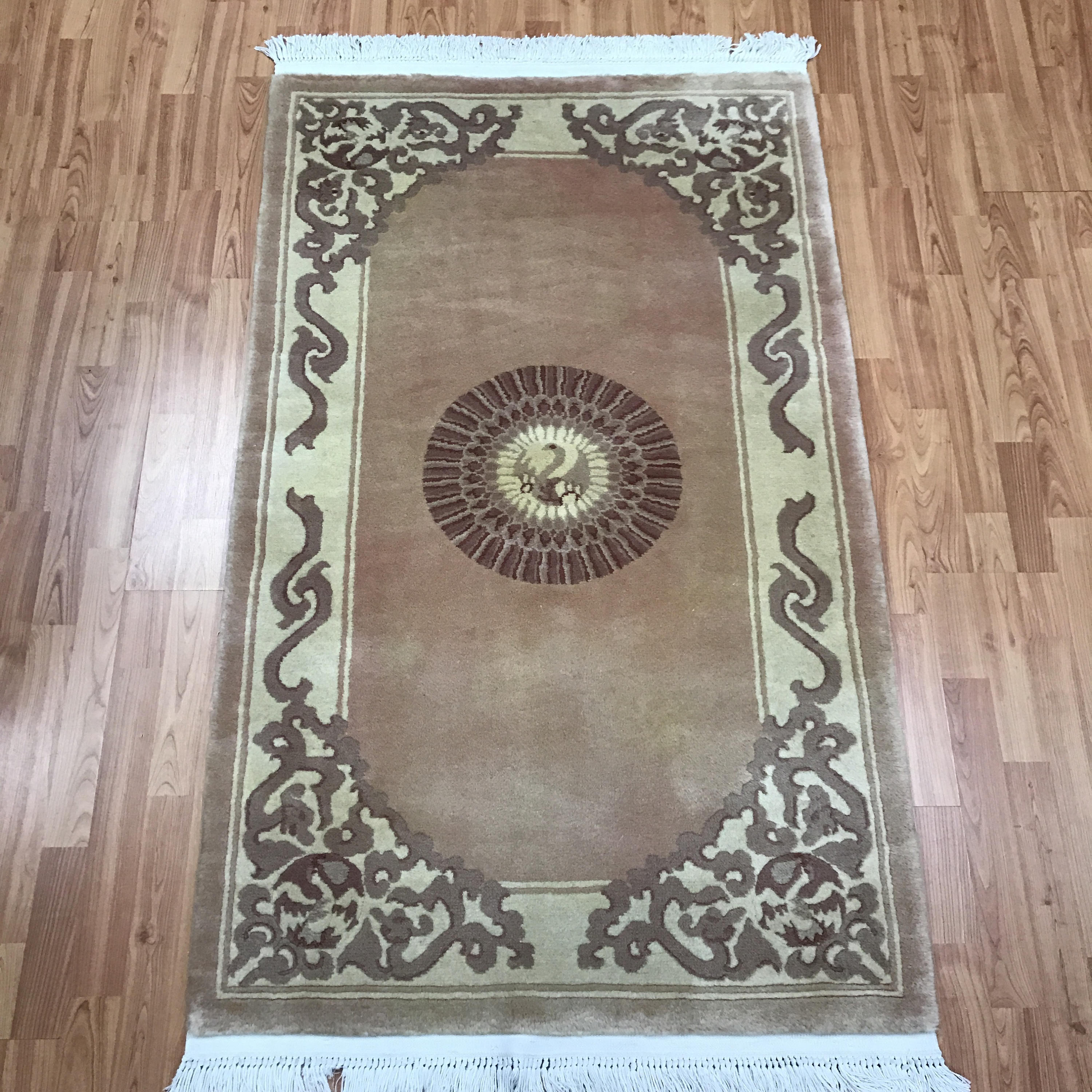 3' x 5' Chinese Art Deco Oriental Rug Full Pile Hand Made 100 Wool