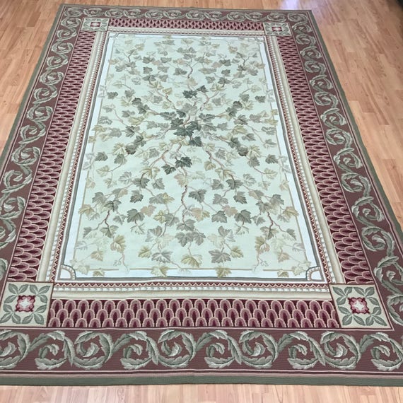 6'4" x 9'3" Chinese Needle Point French Design Oriental Rug - Hand Made - 100% Wool