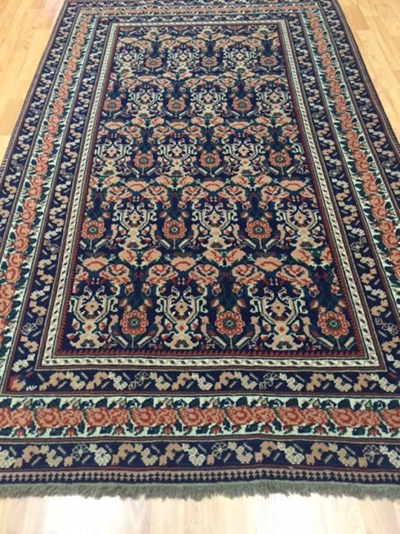 4’ x 6'6" Romanian Agra Oriental Rug - Hand Made - 100% Wool - Floral Design