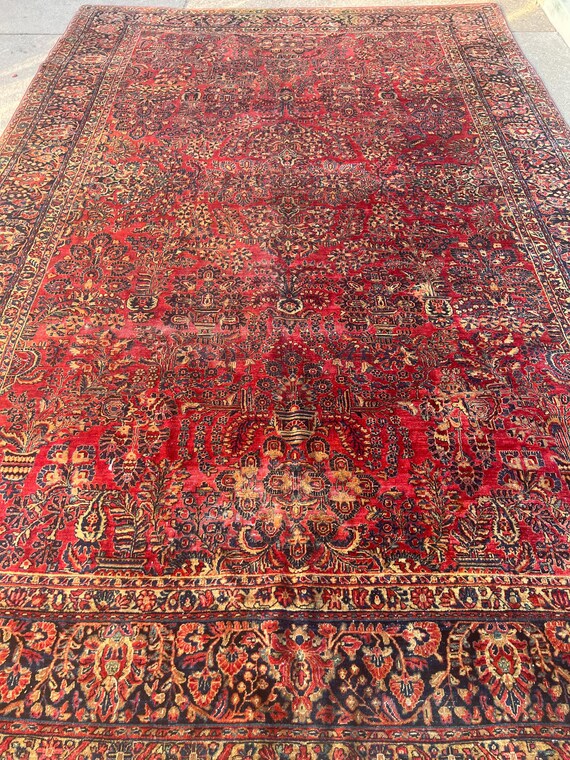 10' x 15'3" Antique Turkish Oriental Rug - 1910s - Hand Made - 100% Wool
