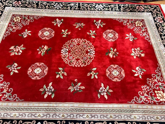 8'6" x 11'6" Chinese Aubusson Oriental Rug - Hand Made - 100% Wool
