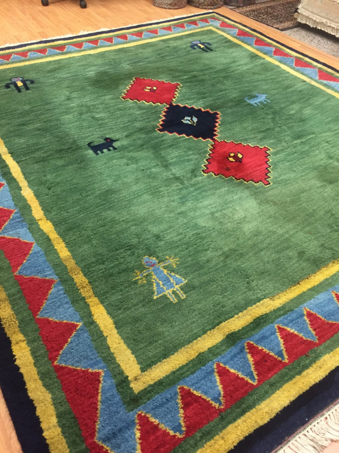 8'7 x 9'10 Indian Gabbeh Oriental Rug Full Pile Hand Made 100 Wool