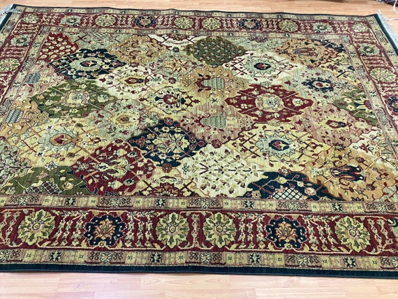 7'8" x 10'8" Belgian Bakh tiari Panel Design Oriental Rug - Full Pile