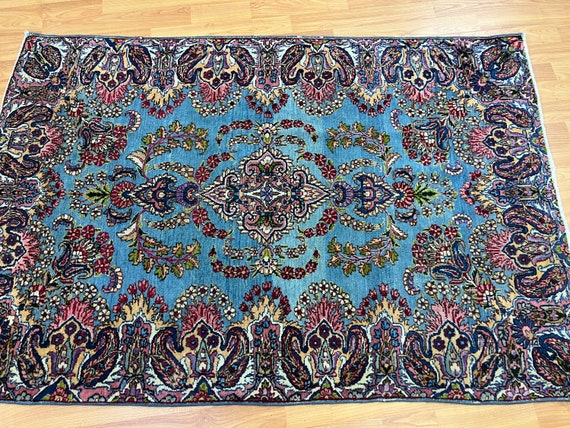 3'1" x 4'7" Antique Indian Oriental Rug - 1920s - Hand Made - 100% Wool