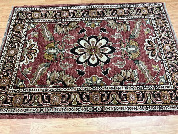 2'10" x 4' New Pakistani Peshawar Oriental Rug - Hand Made - 100% Wool - Veg Dye