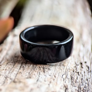 Ebony Spiral Grain Wood Ring. Handmade, Custom, Wooden Wedding Bands by Grown Rings.
