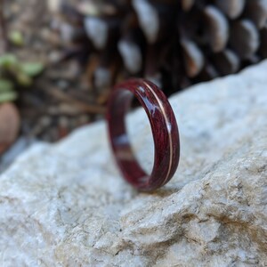 Purpleheart & Rose Gold Wood Ring Handmade Customizable - Etsy