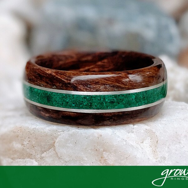 Wood Inlay Ring Etsy