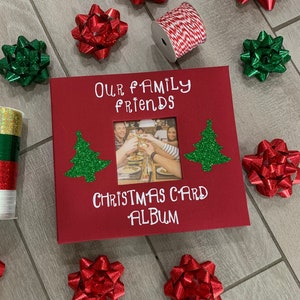 Custom Christmas Card Photo Album Personalized Christmas Card Album Christmas Card Gift Christmas Card Holder Gift for Mom Gift for Sister