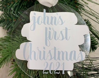 First Christmas Ornament Acrylic Name Ornaments Christmas Gifts Christmas Ornaments Gift for Mom