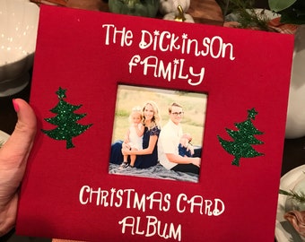 Custom Christmas Card Album Christmas Card Keeper Personalized Christmas Card Album Christmas Card Gift Christmas Card Holder Gift for Mom